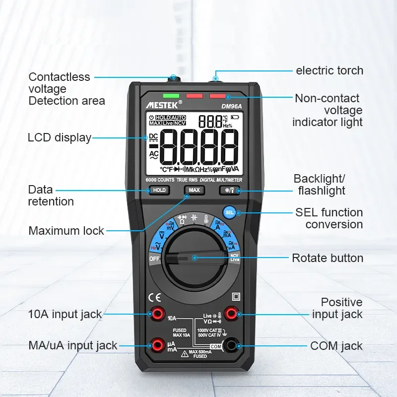 مولتی متر دیجیتال مستک مدل MESTEK DM96A