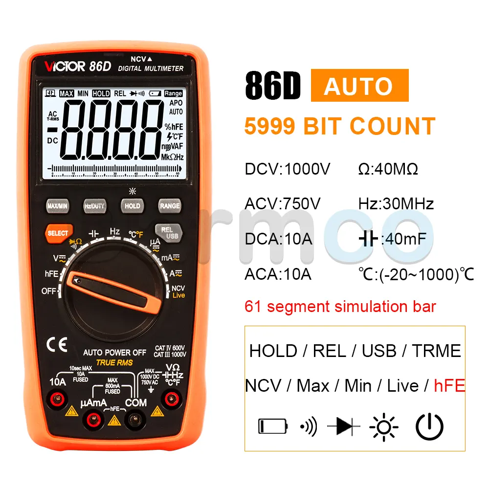 مولتی متر دیجیتال ویکتور مدل VICTOR VC86D