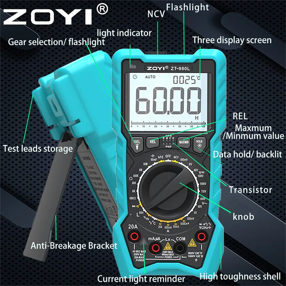 مولتی متر زویی ZT-980L