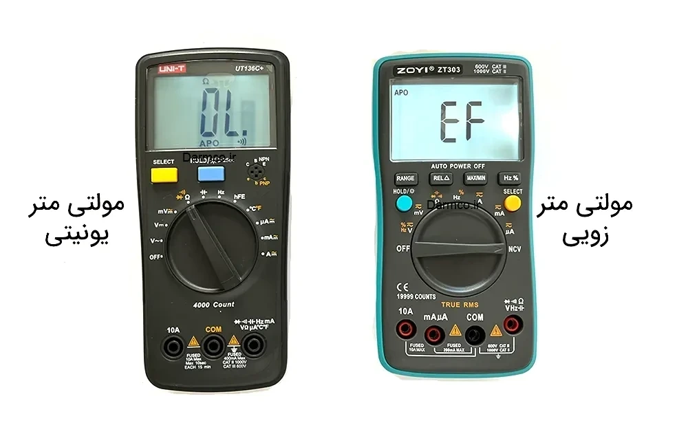 مقایسه مولتی متر یونیتی با زویی؛ تست و بررسی UNI-T UT136C Plus و ZOYI ZT-303